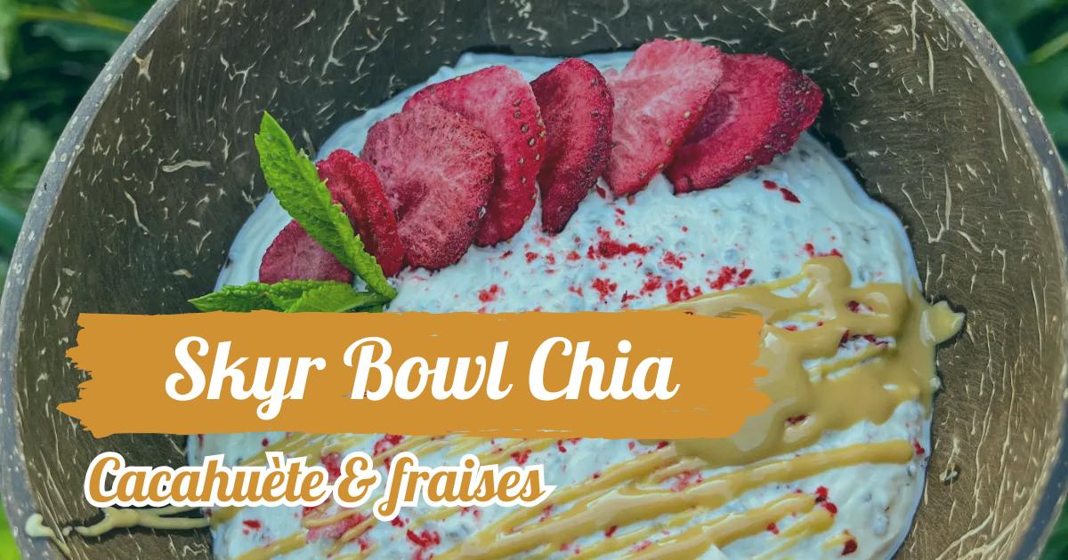 Recette avec du skyr : graines de chia et cacahuète petit dej protéiné brunch